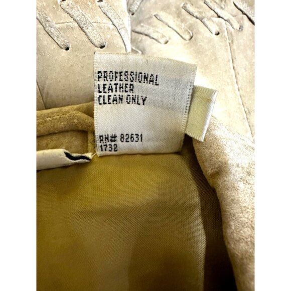 Vintage Genuine Leather Fringe Jacket • Tan Suede Western Cowgirl Style • Jeanol - Picture 9 of 9